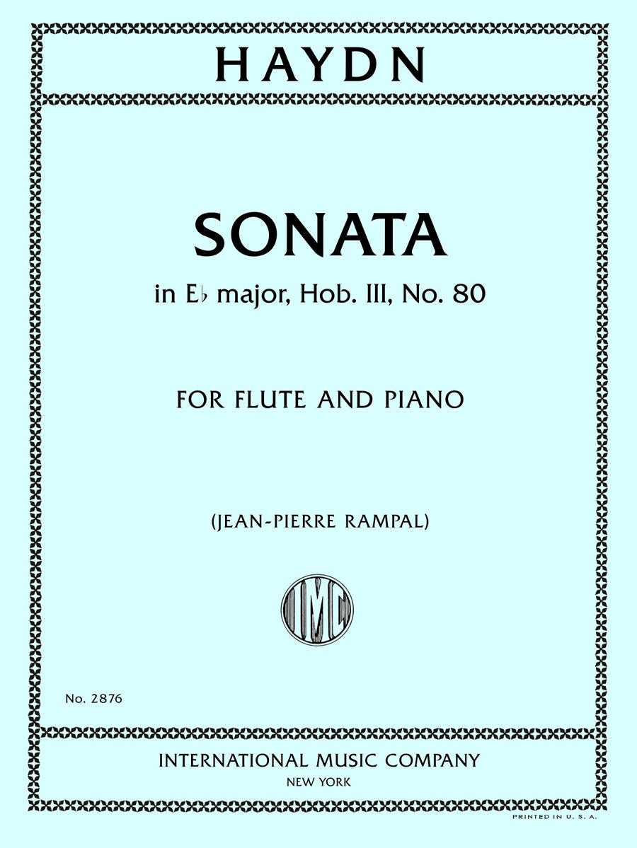 Haydn: Sonata in E flat Major Es-Dur Hob. III : 80 (Dwarsfluit, Piano)