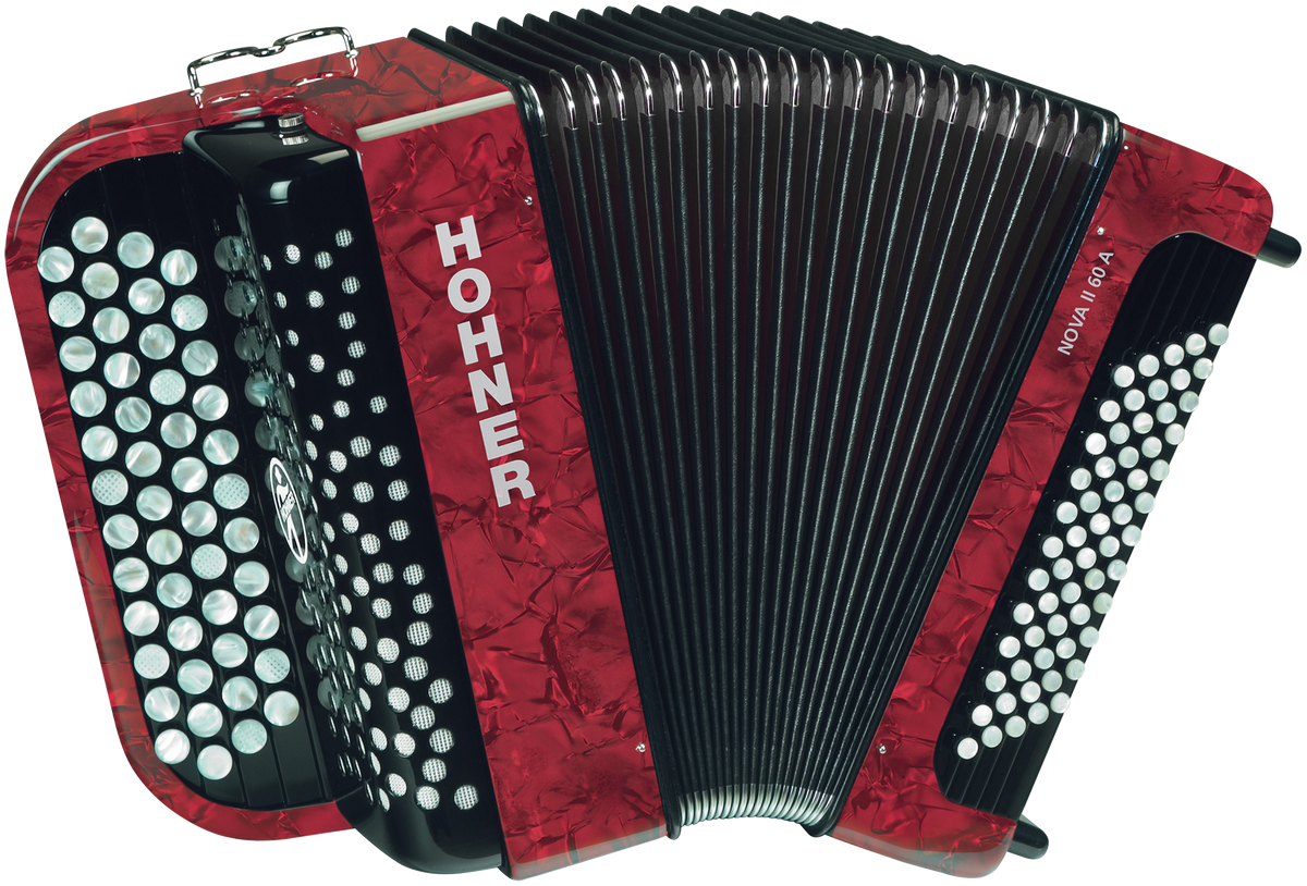 Hohner HOA1233 Accordeon, Nova II 60A, Rood, C-Griff