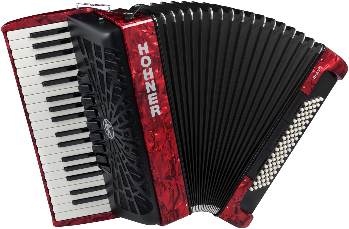 Hohner HOA16432 Accordeon, Bravo III 80, Rood, Silent Key