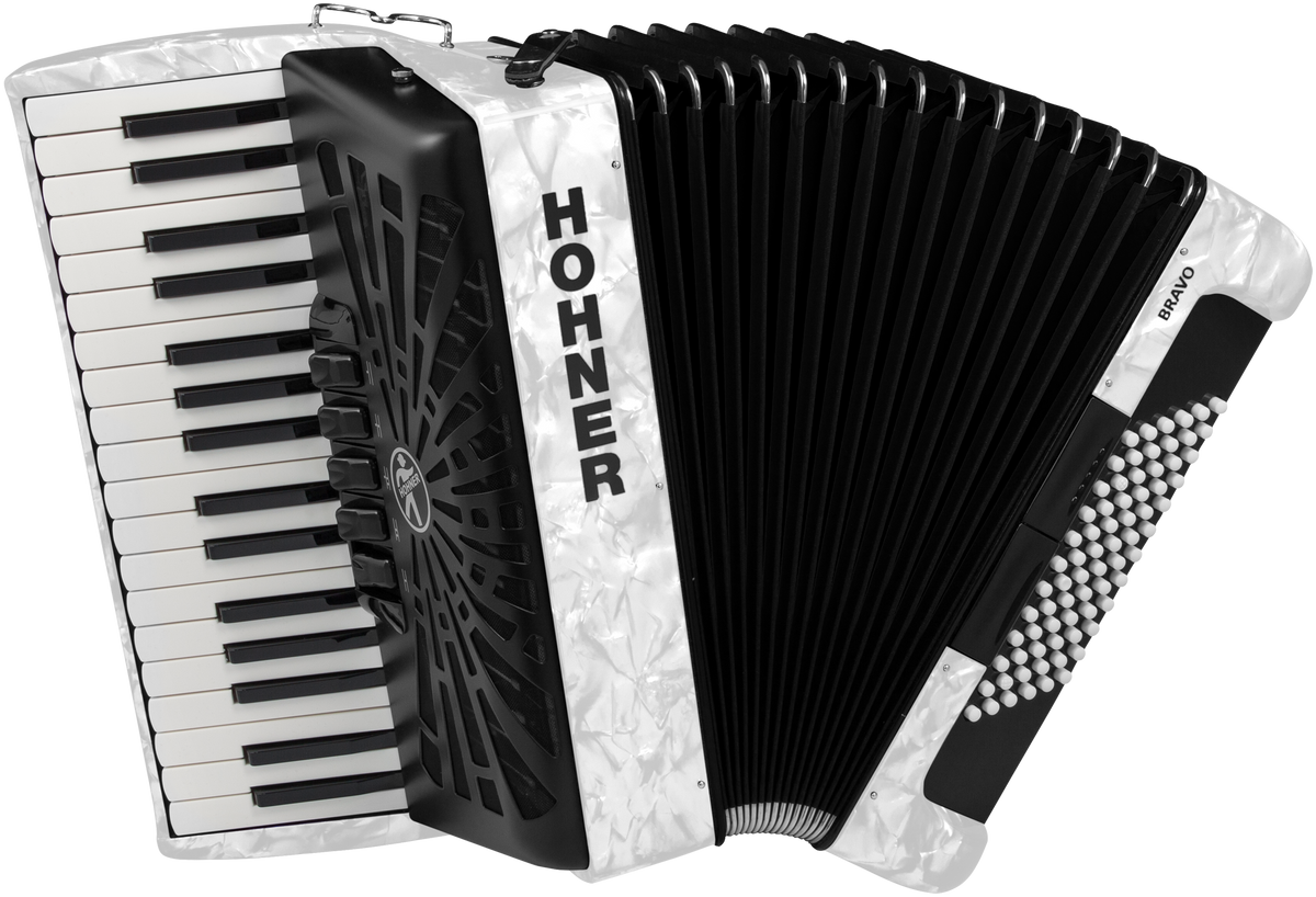 Hohner HOA16612 Accordeon, Bravo III 72, Wit, Silent Key