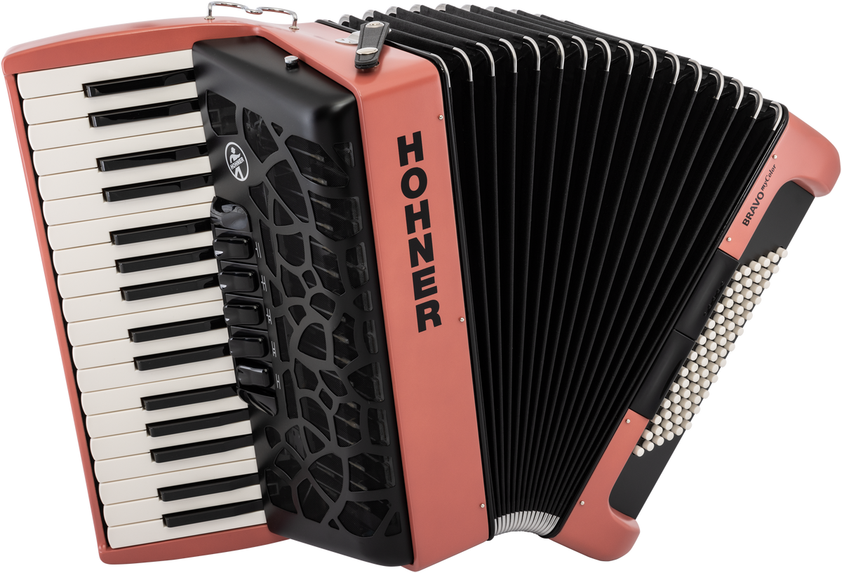 Hohner HOA166193 Accordeon, Bravo III 72, fire, myColor, Silent Key