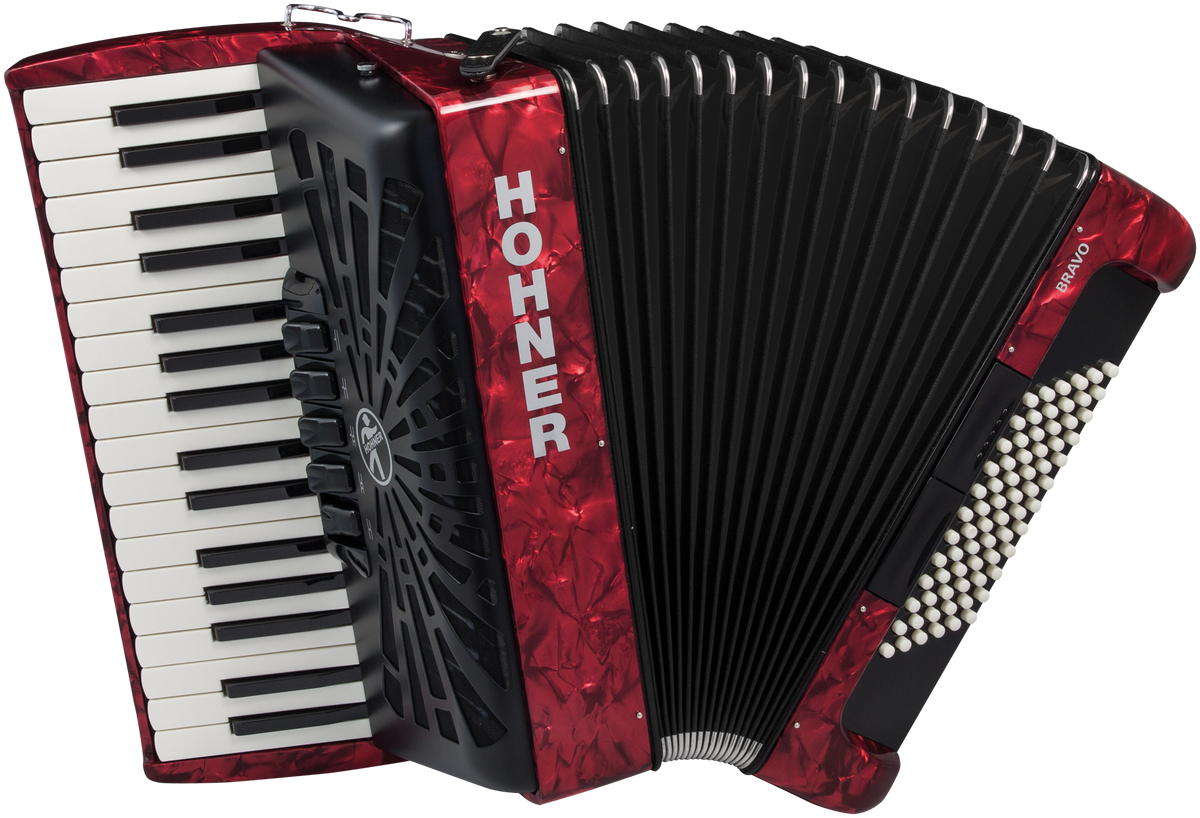 Hohner HOA16632 Accordeon, Bravo III 72, Rood, Silent Key