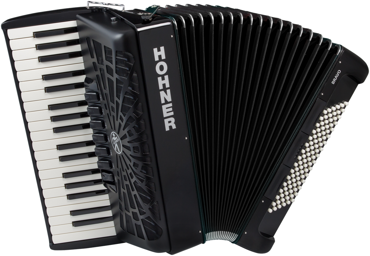 Hohner HOA16722 Accordeon, Bravo III 96, Zwart, Silent Key