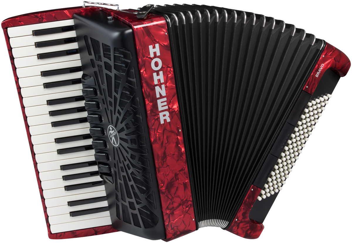 Hohner HOA16732 Accordeon, Bravo III 96, Rood, Silent Key