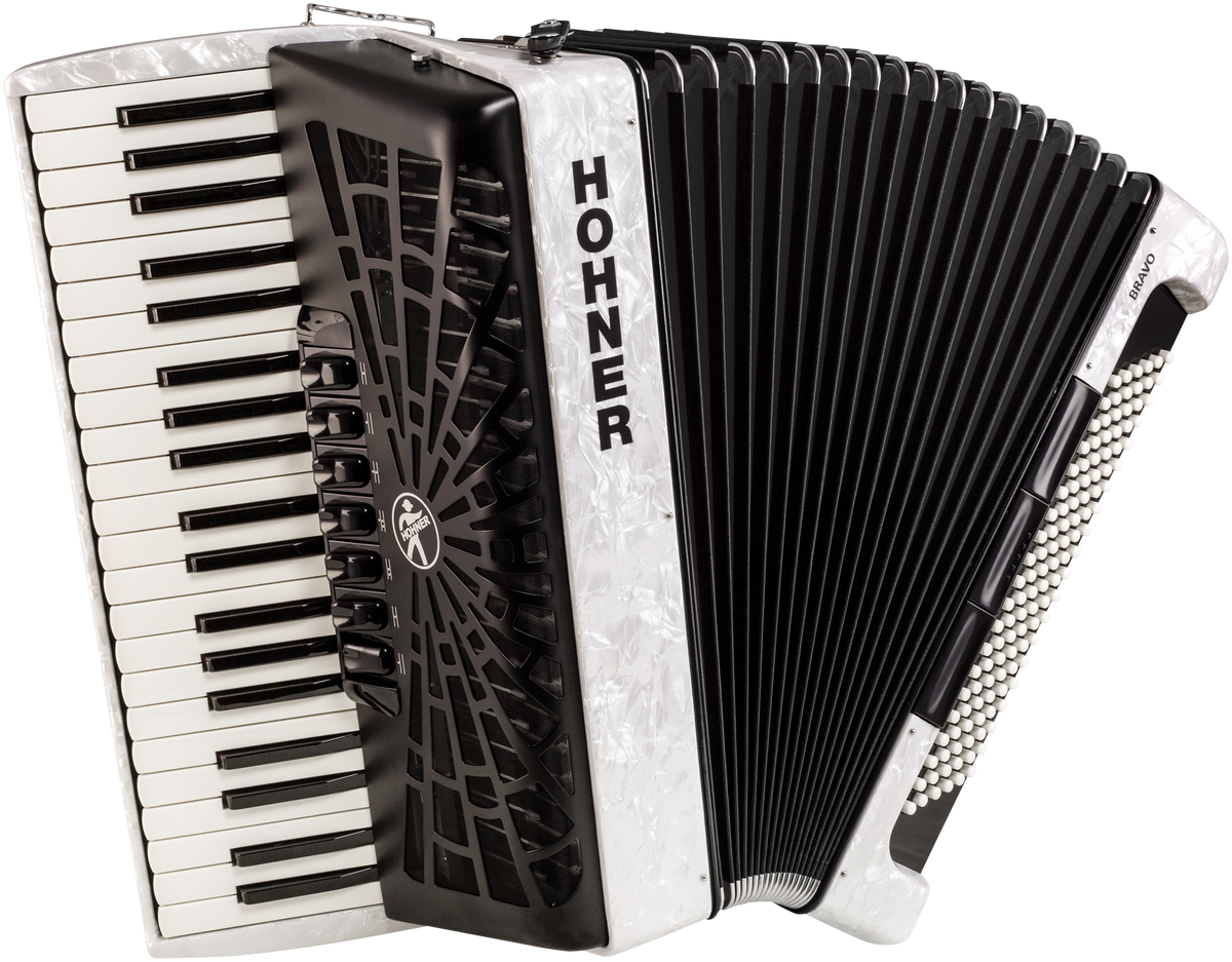 Hohner HOA16812 Accordeon, Bravo III 120, Wit, Silent Key
