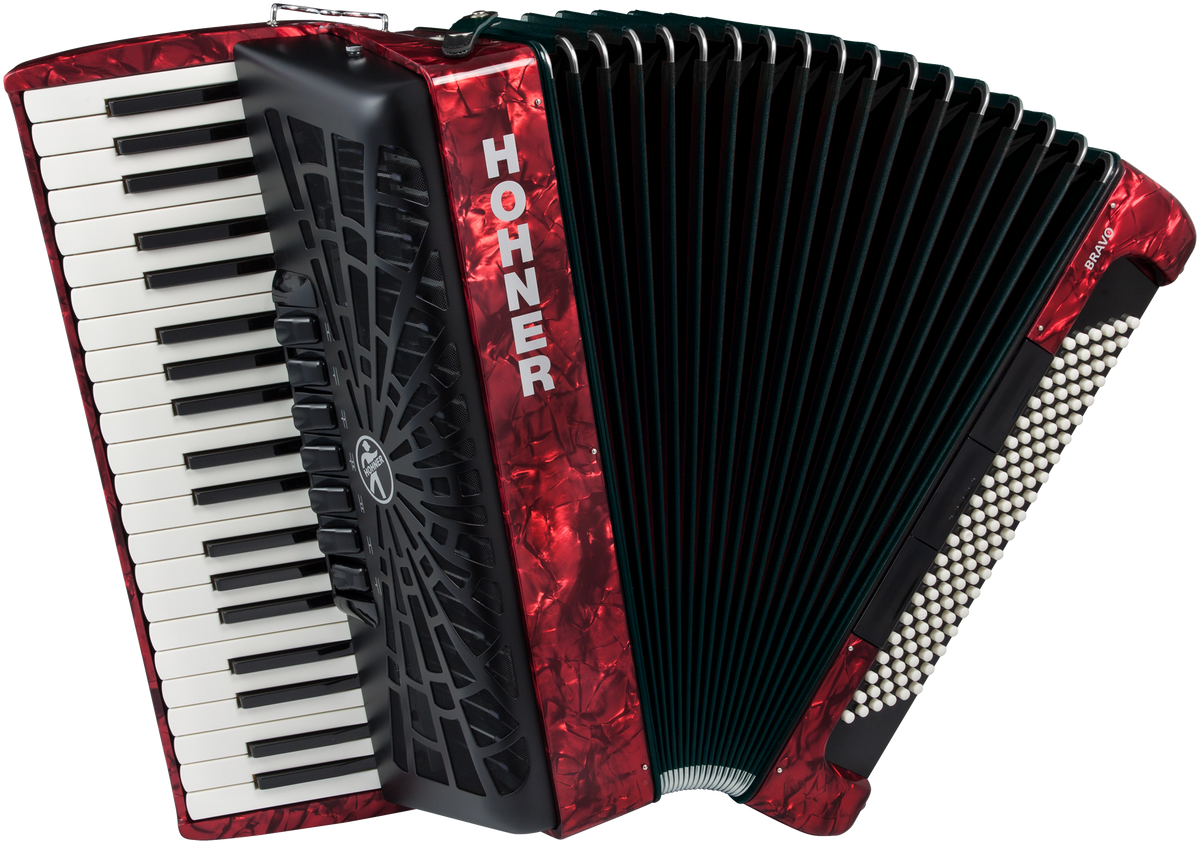Hohner HOA16832 Accordeon, Bravo III 120, Rood, Silent Key