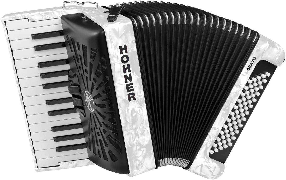 Hohner HOA16952 Accordeon, Bravo II 60, Wit, Silent Key