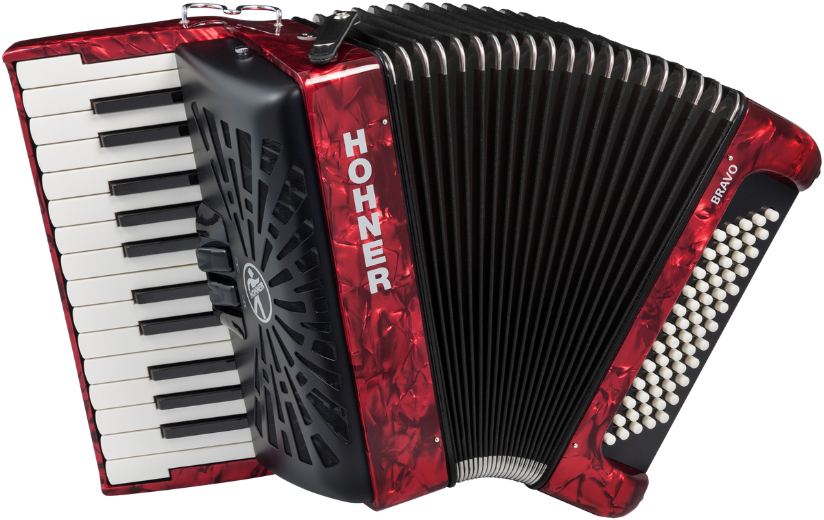 Hohner HOA16972 Accordeon, Bravo II 60, Rood, Silent Key