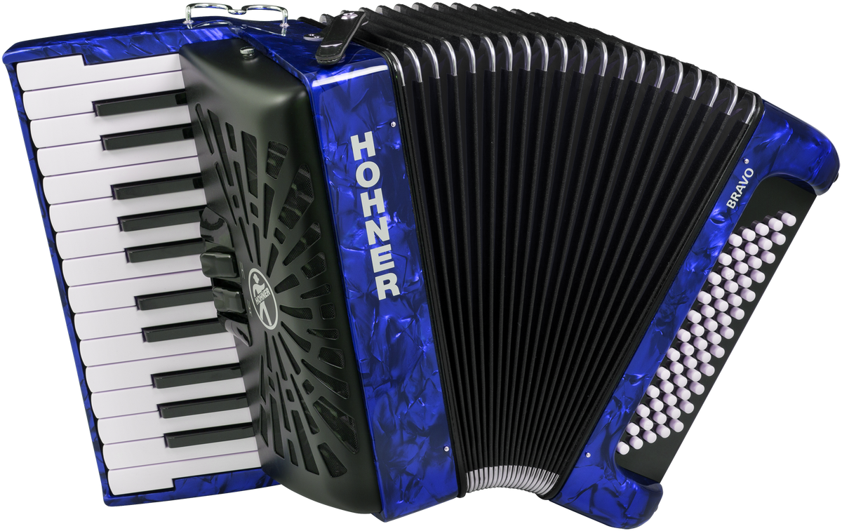Hohner HOA16982 Accordeon, Bravo II 60, Blauw, Silent Key