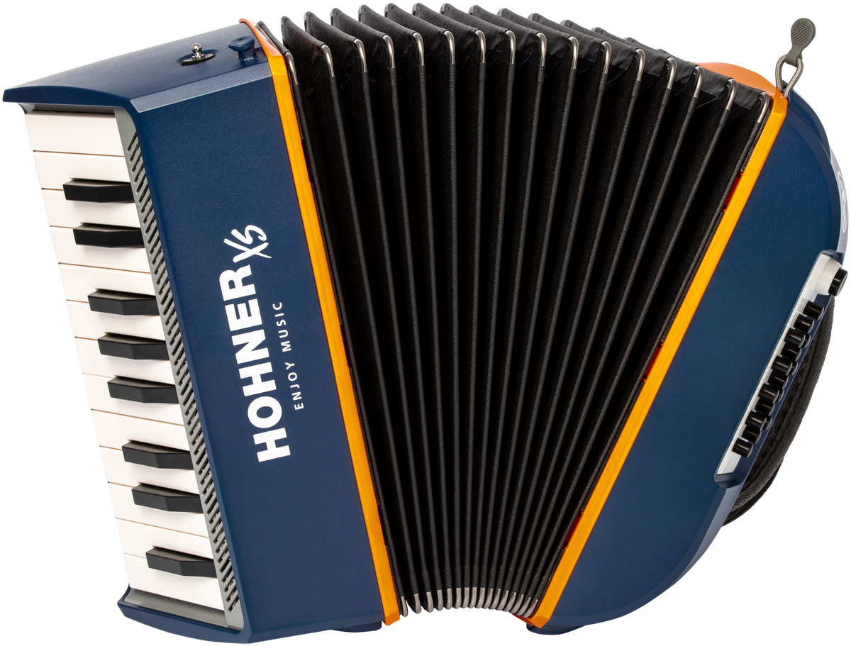 Hohner HOA2901 Accordeon, XS, Blauw-Oranje, voor beginner, Kinderdraagzak