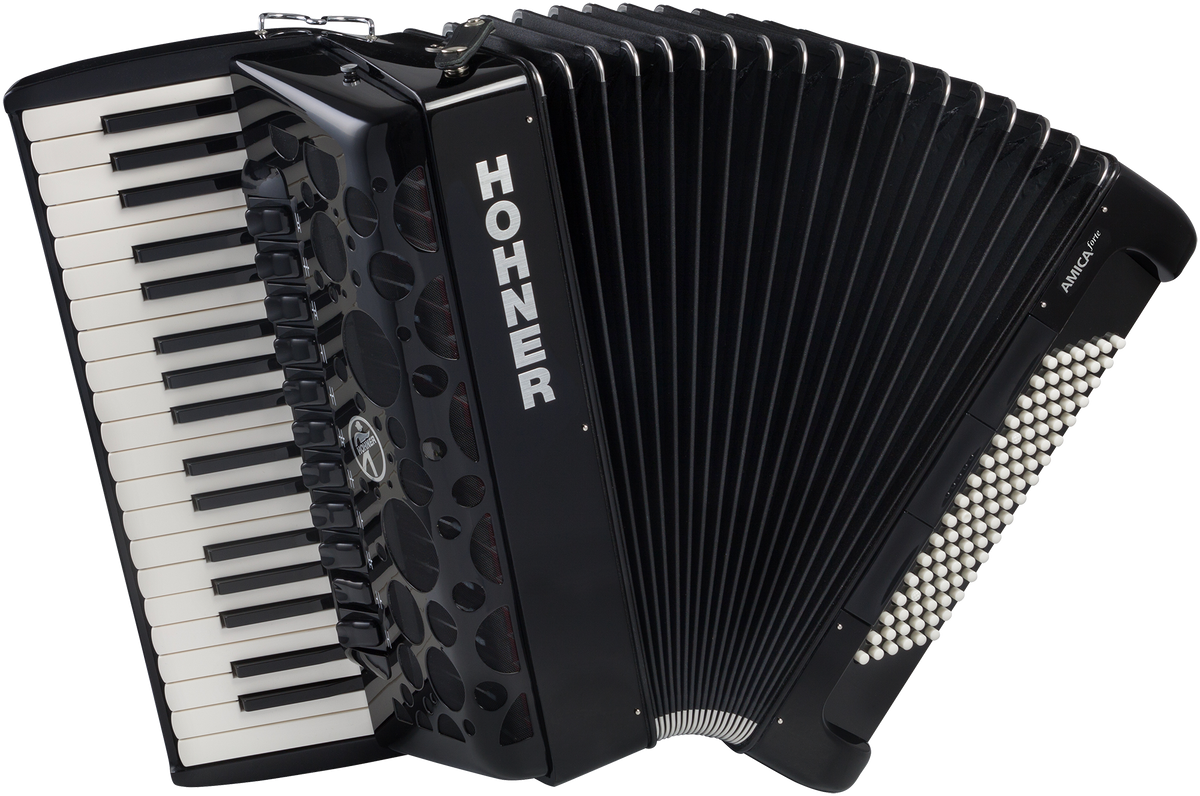 Hohner HOA38221 Accordeon, Amica Forte IV 96, Zwart, Silent Key