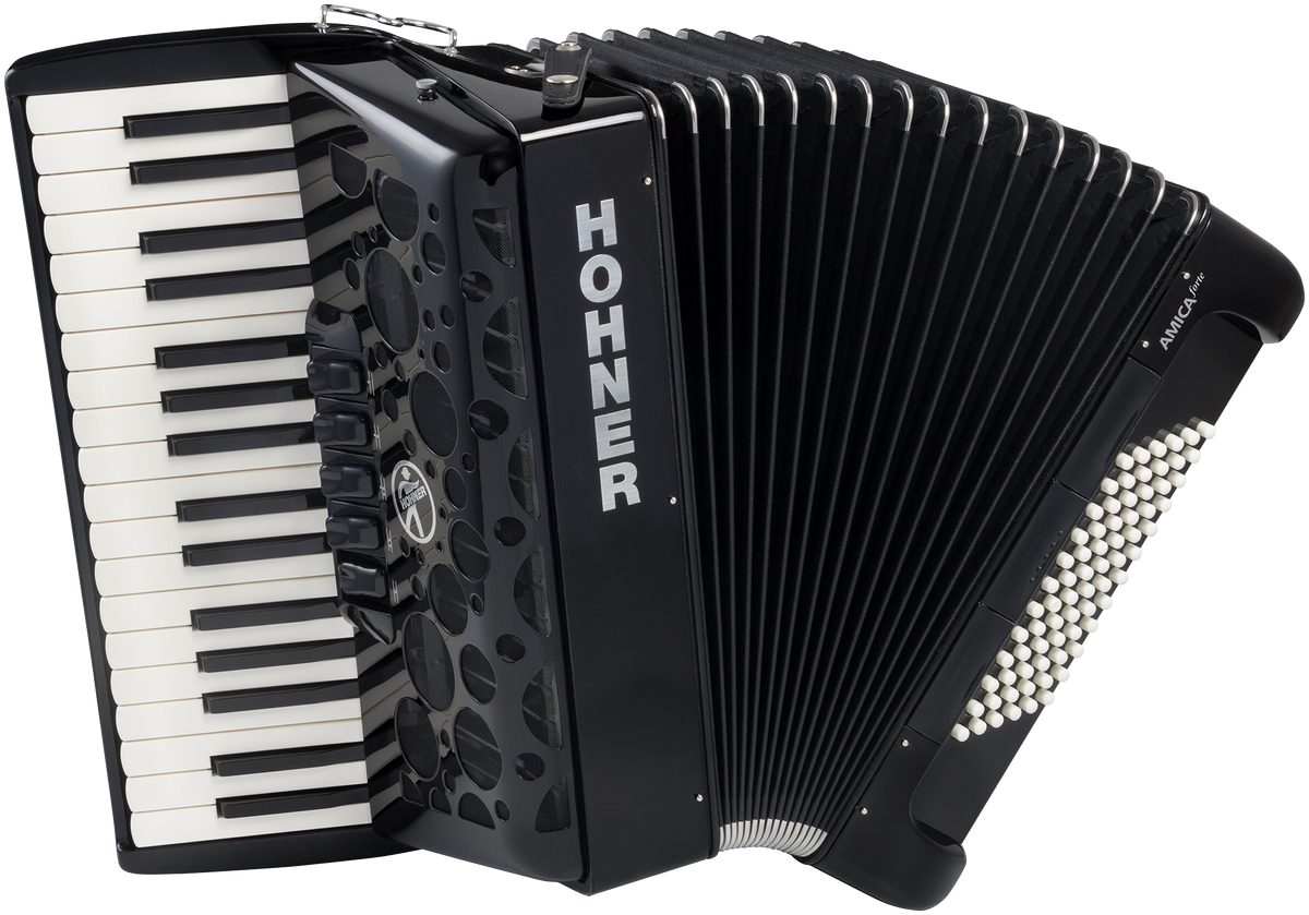 Hohner HOA38621 Accordeon, Amica Forte III 72, Zwart, Silent Key
