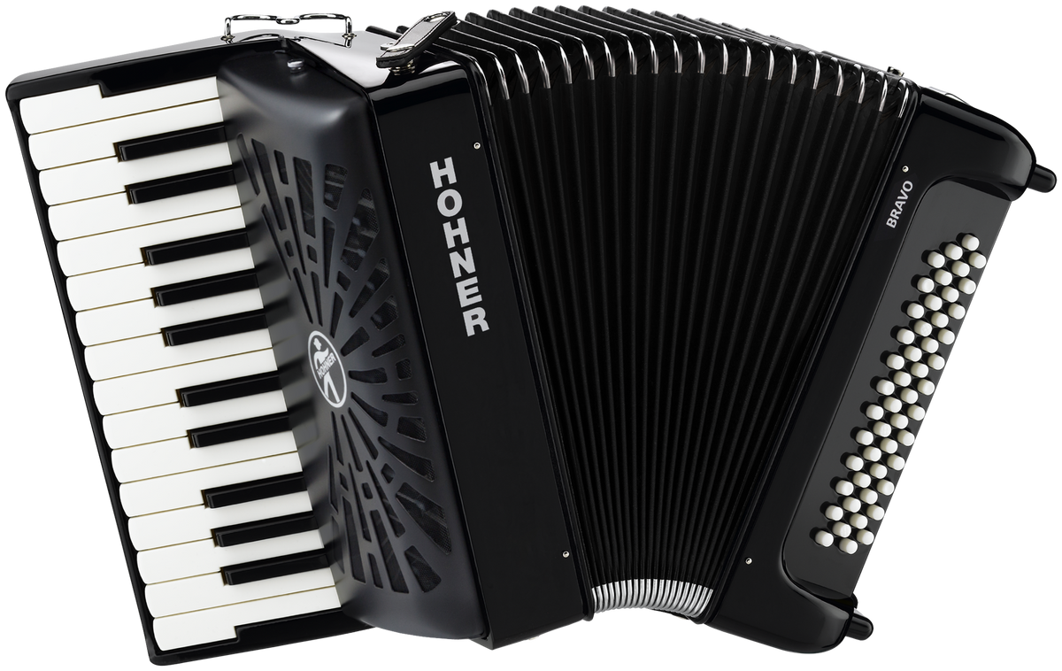 Hohner HOA40462 Accordeon, Bravo I 49 F, Zwart, Silent Key
