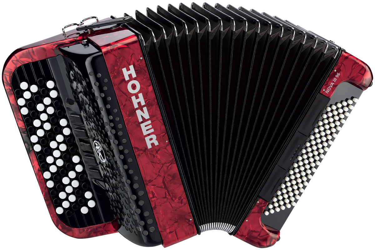 Hohner HOA4173 Accordeon, Nova III 96, Rood, C-Griff