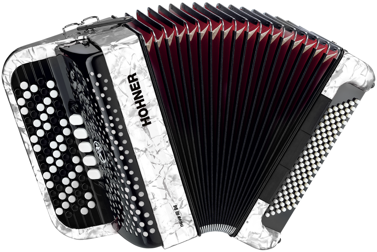 Hohner HOA4271 Accordeon, Nova III 96, wit, Bb-greep