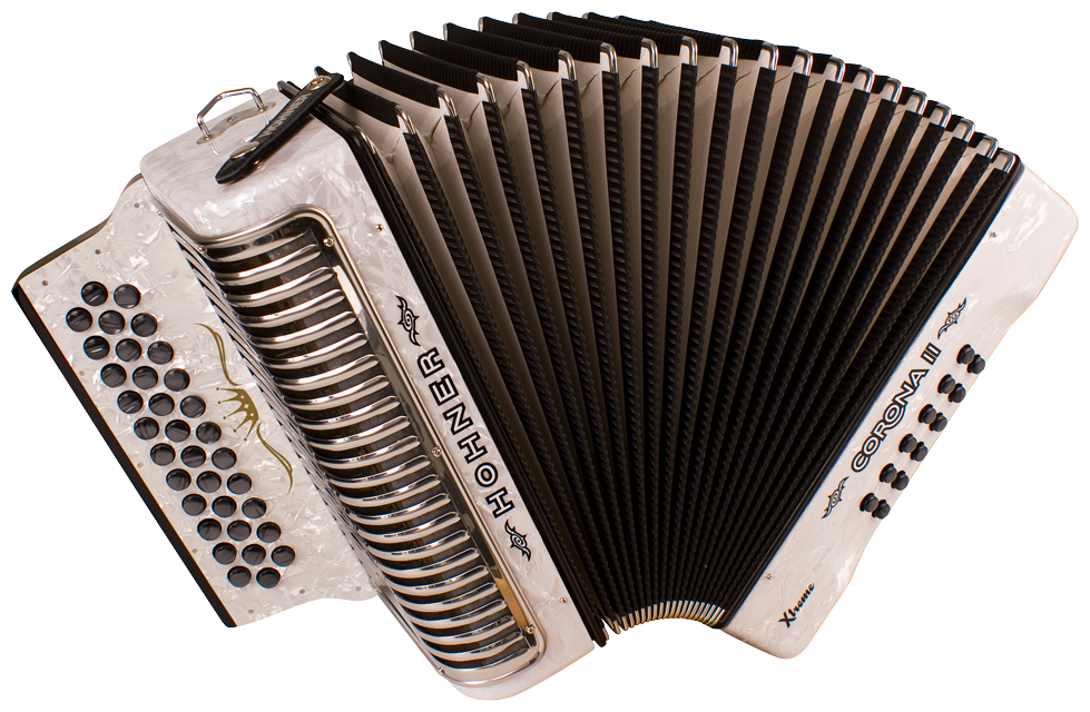 Hohner HOA5443 Accordeon, Corona II Xtreme, Wit, F/Bb/Eb