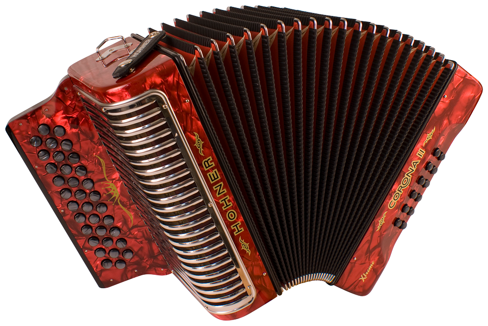 Hohner HOA5484 Accordeon, Corona II Xtreme, Rood, E/A/D