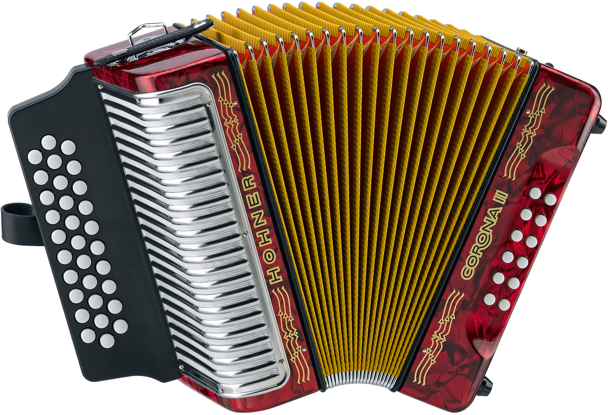 Hohner HOA5643 Accordeon, Corona II, Rood, F/Bb/Eb