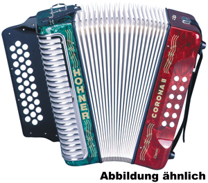 Hohner HOA5649 Accordeon, Corona II, Mexiko/groen-wit-rood, F/Bb/Eb