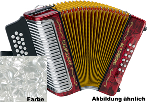 Hohner HOA5762 Accordeon, Corona III, Wit, Bb/Eb/Ab