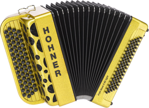 Hohner HOA7016 Accordeon, Fun Nova II 80 light, Goud/glitter, B-Griff