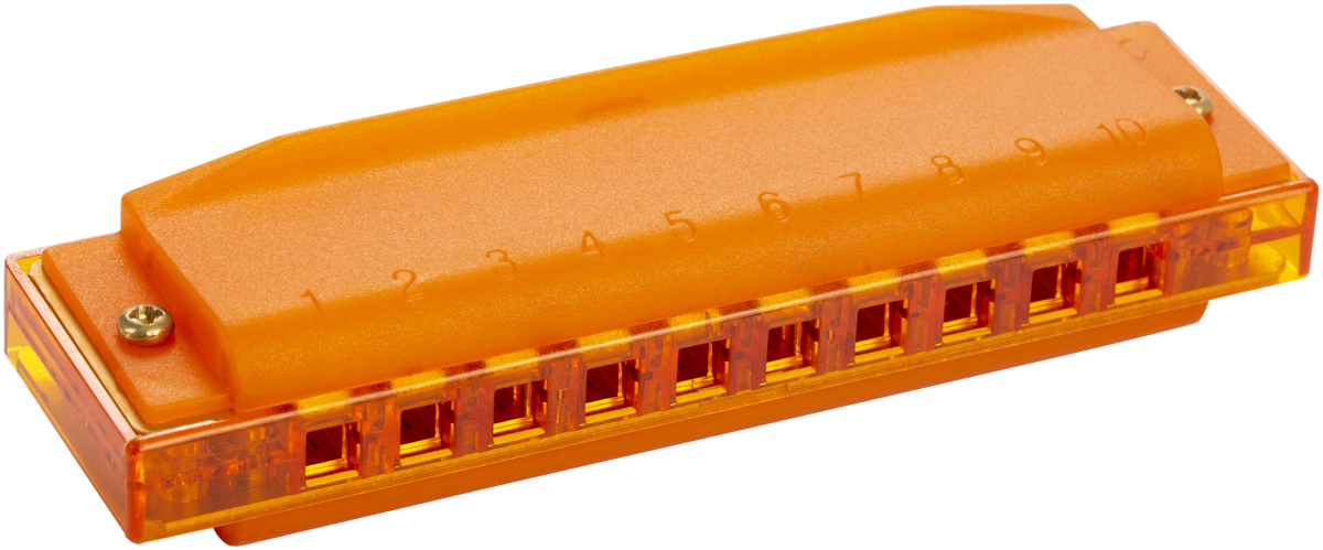 Hohner HOM1110O Harmonica, Translucent Harp, C, oranje