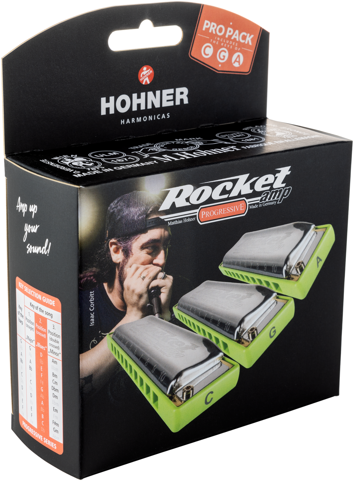 Hohner HOM2015PP Mondharmonica, Rocket-amp, C/G/A Pro Pack