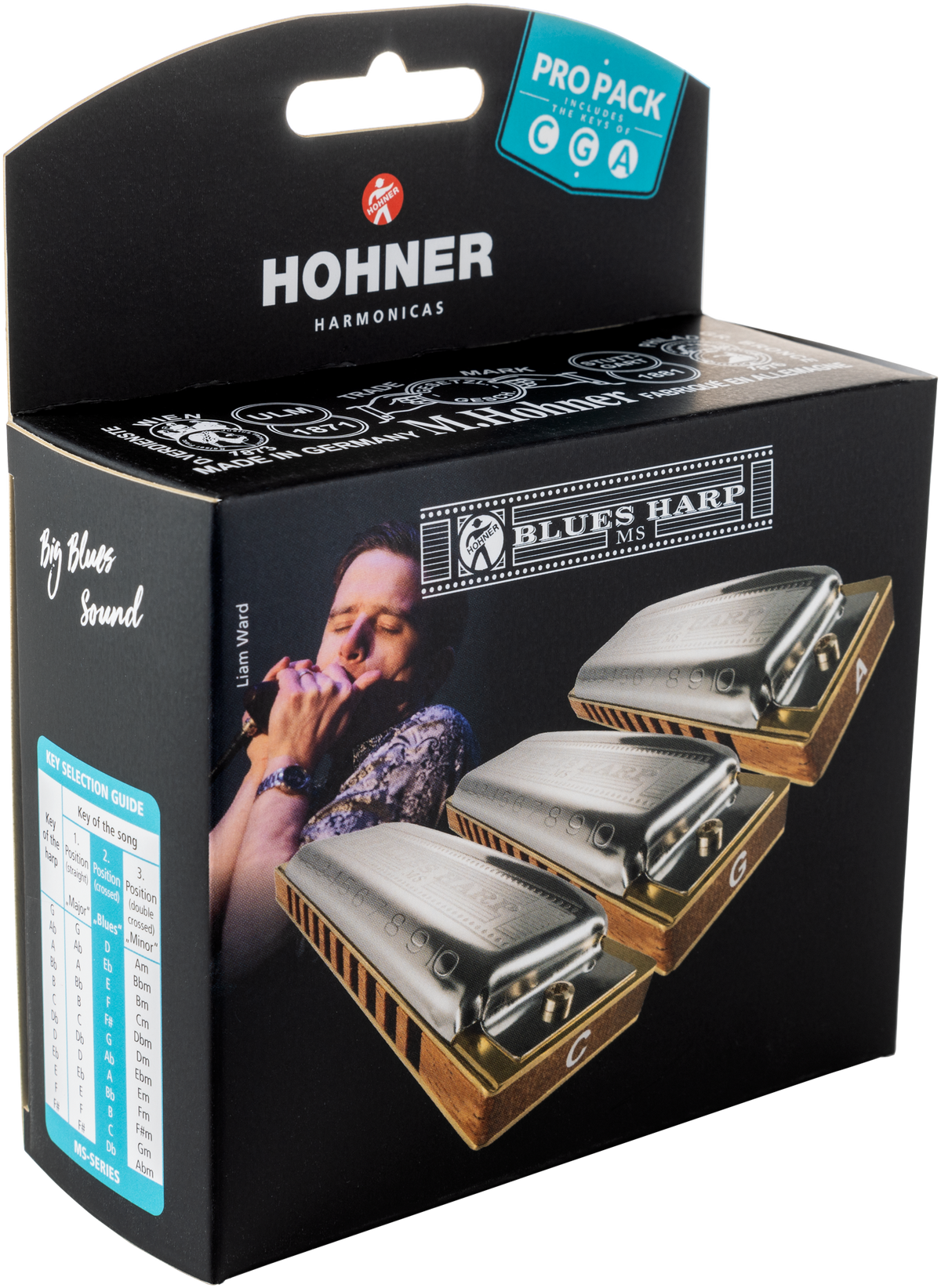 Hohner HOM5330PP Mondharmonica, Blues Harp MS, C/G/A, Pro Pack