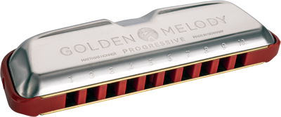 Hohner HOM54412X Harmonica, Golden Melody Progressive, B