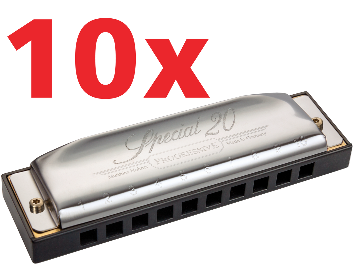 Hohner HOM560036P-10 Mondharmonica, Special 20 Progressive, D, 10 Stuk