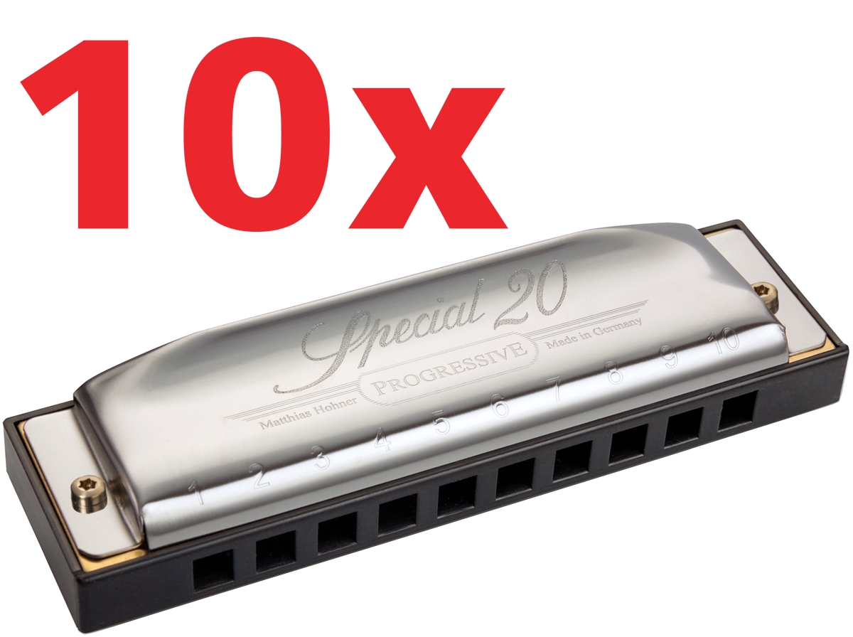 Hohner HOM560086P-10 Mondharmonica, Special 20 Progressive, G, 10 Stuk