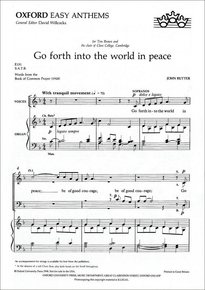 Go Forth Into The World In Peace