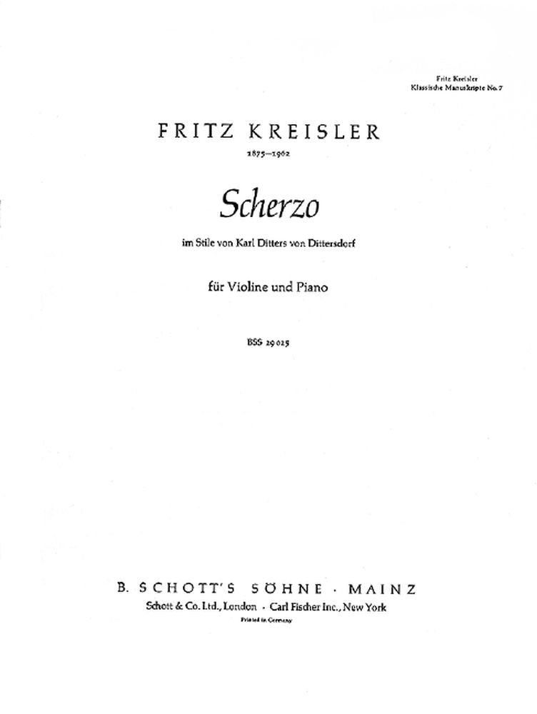 Kreisler: Scherzo im Stile von Karl Ditters v. Dittersdorf Nr. 7 (Viool, Piano)