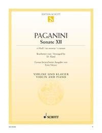 Paganini: Sonate XII e-Moll e-Moll (Viool, Piano)