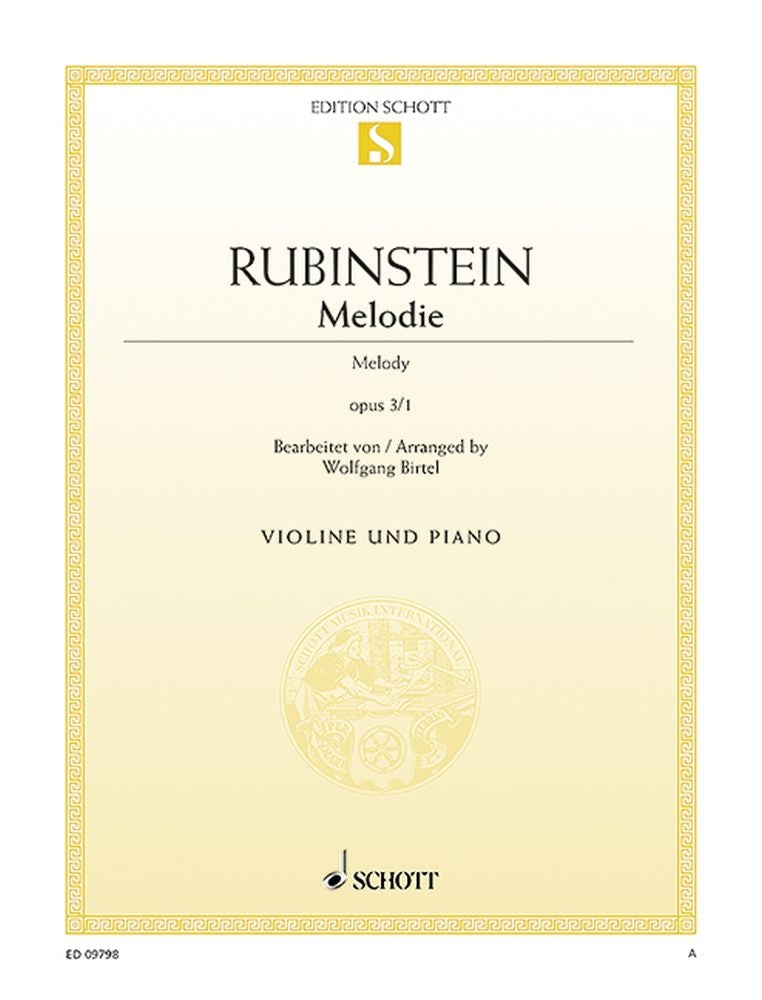Rubinstein: Melodie op. 3/1 (Viool, Piano)
