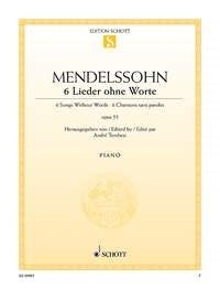 Felix Mendelssohn Bartholdy: 6 Lieder ohne Worte op. 53 (Piano) afbeelding 2