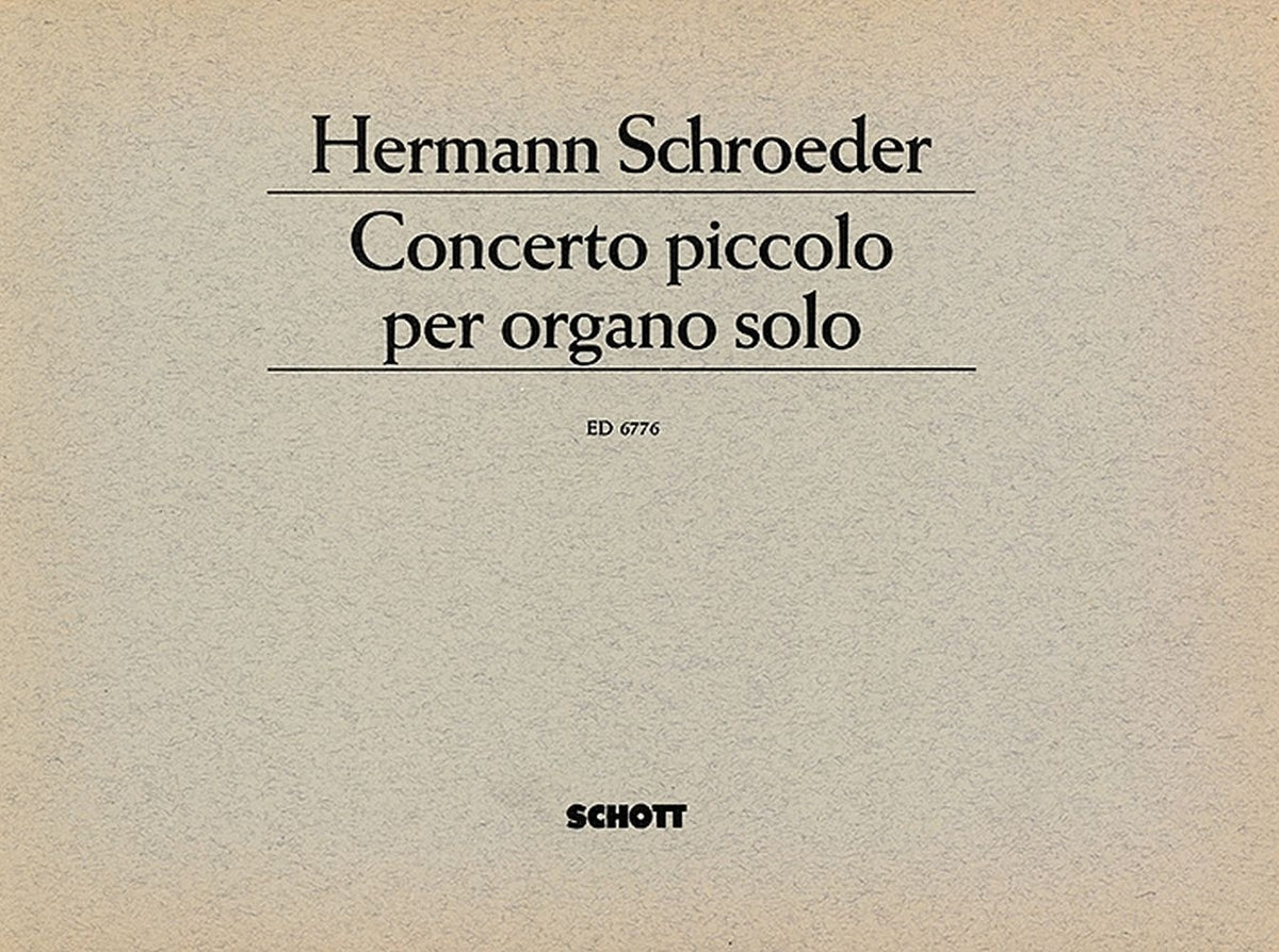 Schroeder: Concerto piccolo per organo solo (Orgel) afbeelding 2