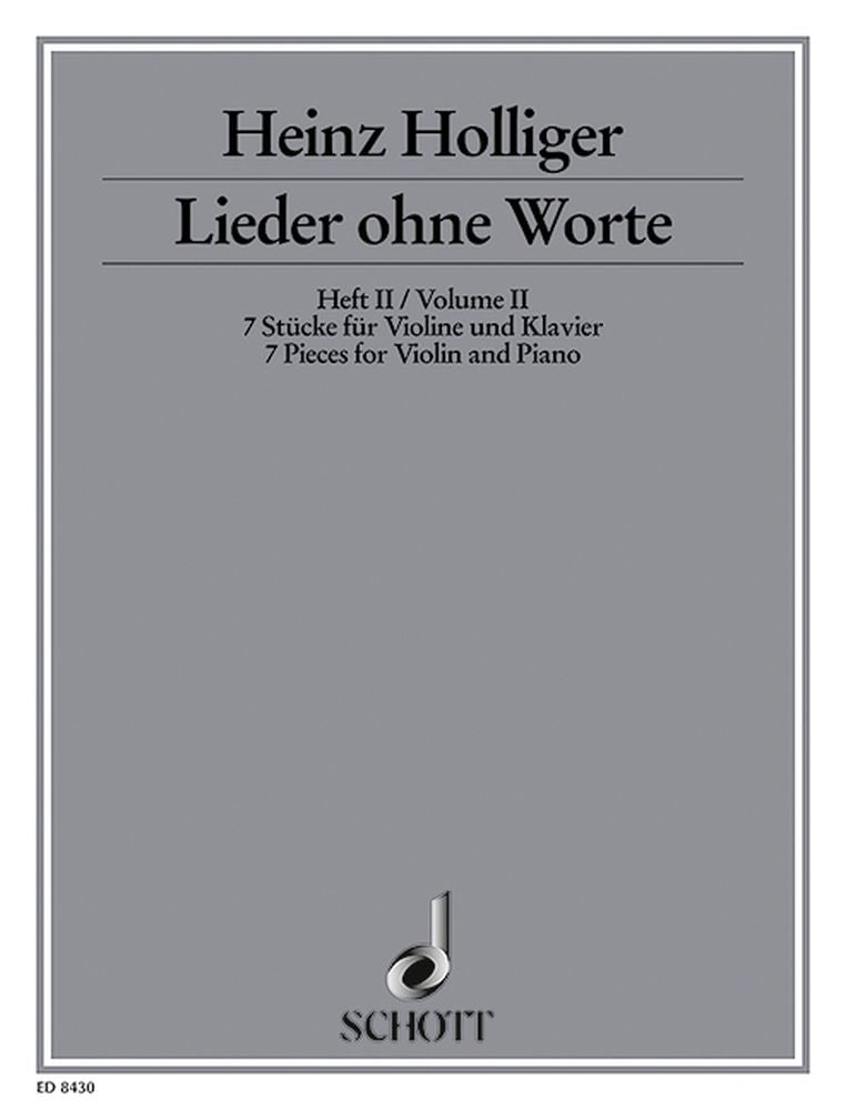 Holliger: Lieder ohne Worte Band 2 (Viool, Piano)