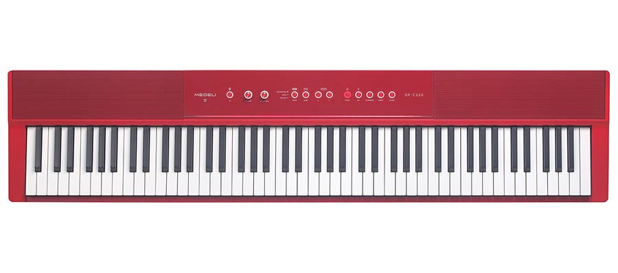 Medeli - SP-C220/RD - digital compact stage piano, 88 keys 3-sensor hammer action, biamped 2 x 13W + 2 x 7W, red