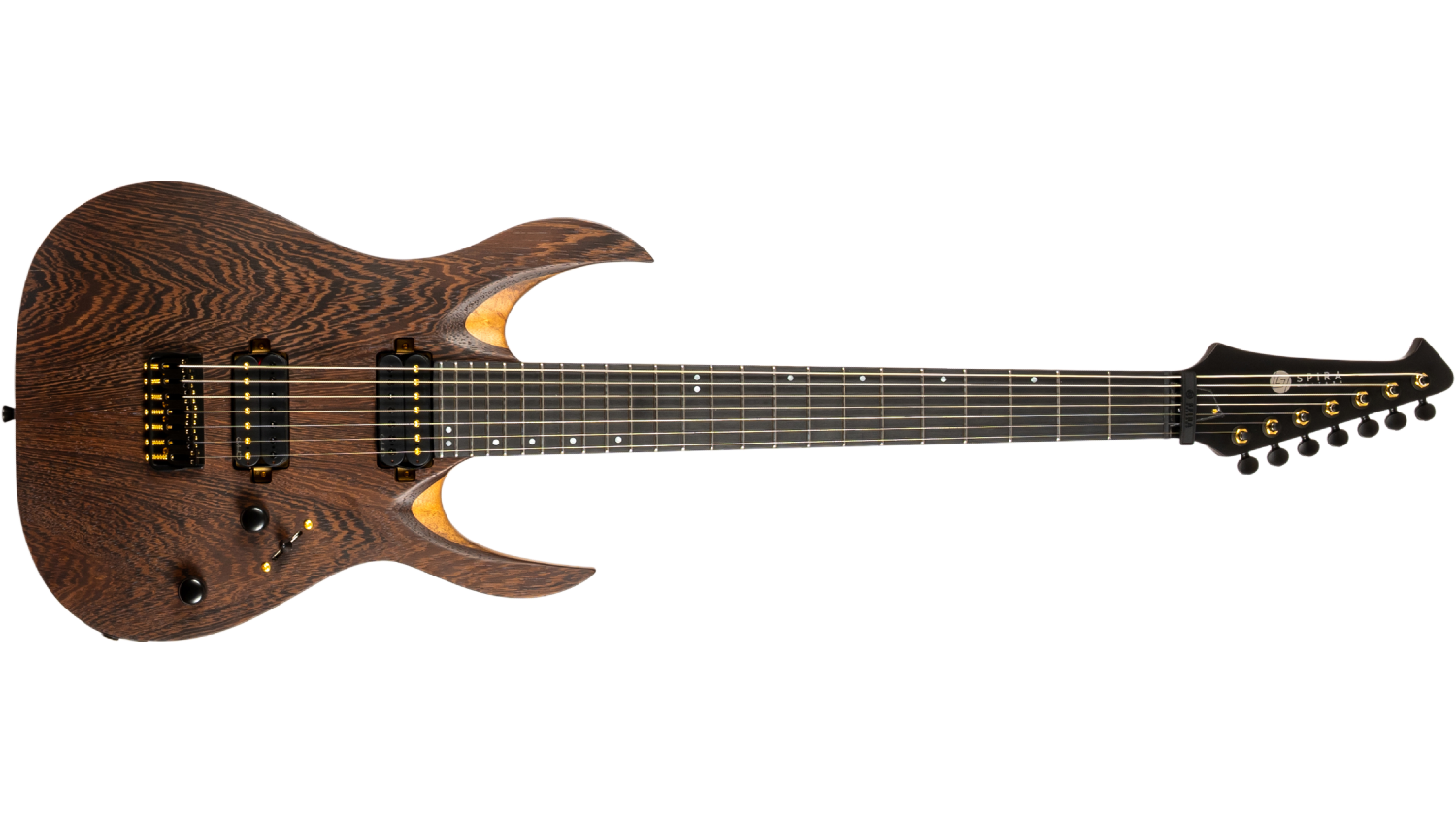 Spira Guitars S-1007 PRO Black Limba Natural – 7-snarige elektrische gitaar – Naturel