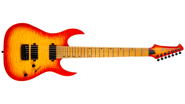 Spira Guitars S-507 QFB Fireburst – 7-snarige elektrische gitaar – Fireburst