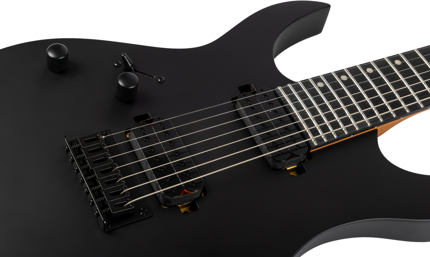 Spira Guitars S-407 MBK LH – 7-snarige elektrische gitaar – linkshandig – Zwart