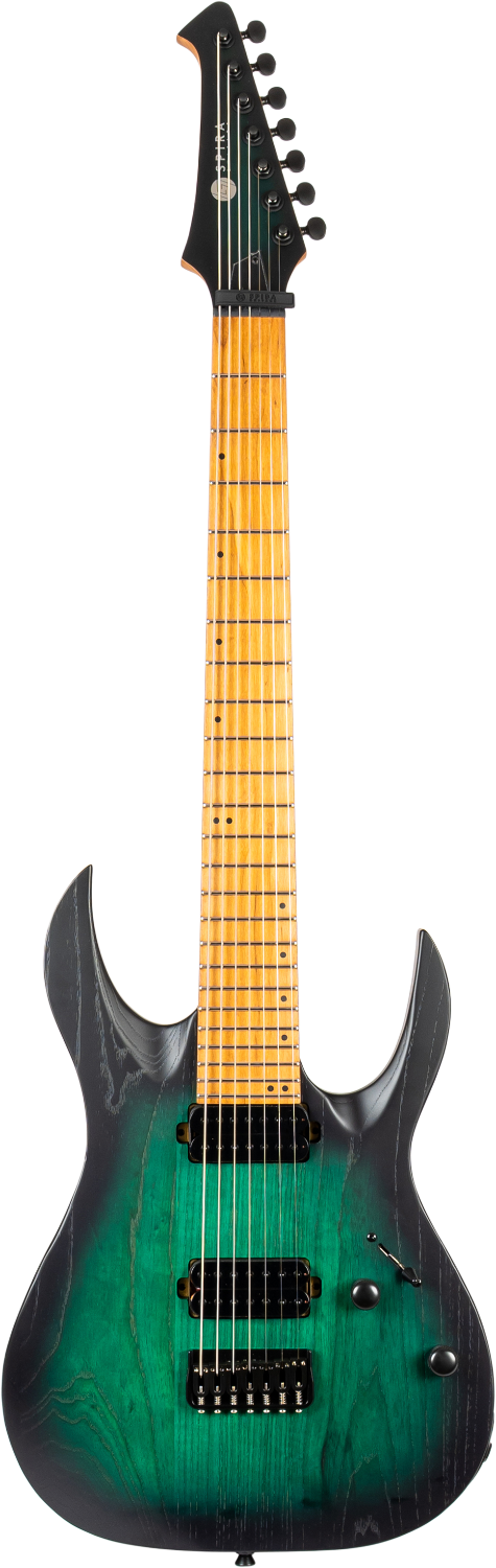 Spira Guitars S-607 AGR – 7-snarige elektrische gitaar – Groen