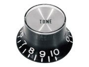 Boston KB-134-T bell knob SG model, for inch type pot shaft, black with chrome cap, tone