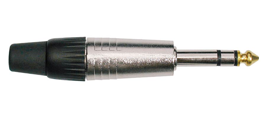 Boston S-3C jack plug, 6,3mm, 3-polig, aluminium, rubber 7,5mm