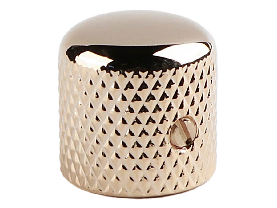 Boston KG-210 dome knob, metal, diam 19,0 x19,0mm, with set screw, shaft size 6,1mm, gold