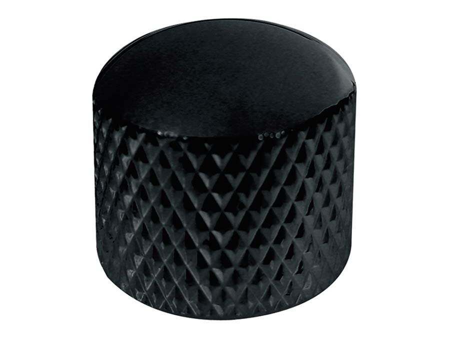 Boston KB-235 dome knob, metal, diam 19,0 x19,0mm, push on, shaft size 6,0mm, black