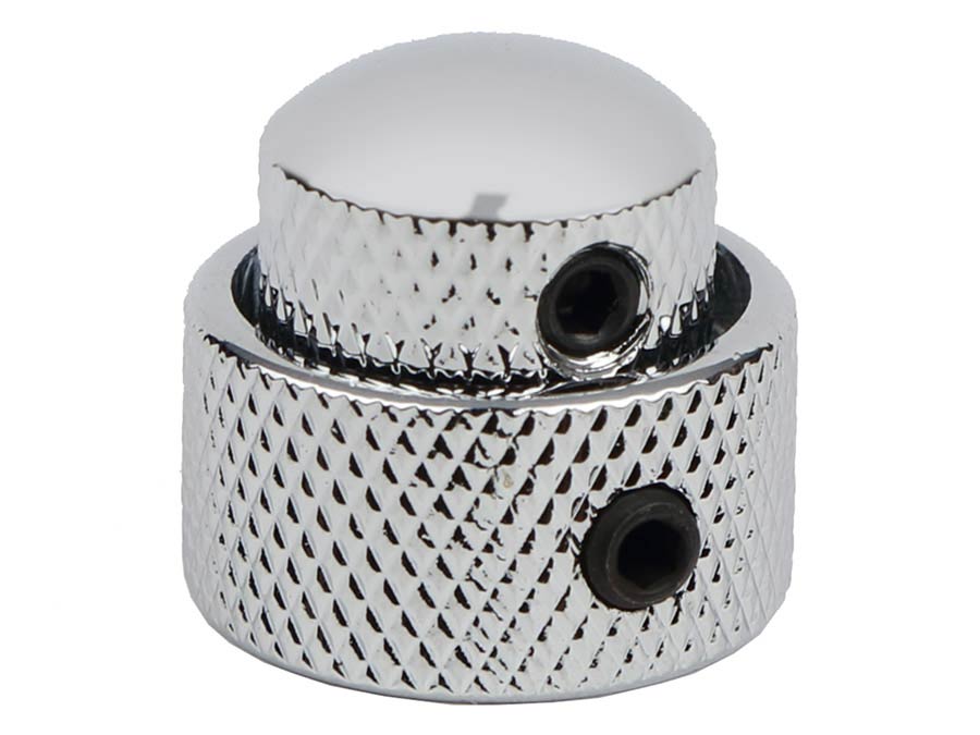 Boston KCH-270 double dome knob, metal, 14x11 + 19x10mm, with set screws allen type, shaft size 3,0 + 6,0, chrome