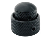 Boston KB-270 double dome knob, metal, 14x11 + 19x10mm, with set screws allen type, shaft size 3,0 + 6,0, black