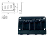 Boston BB-304-B brug-staartstuk, Jocker/ Puncher bass, pitch 20mm, zwart